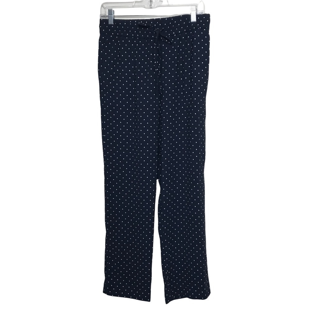 Loft Outlet Navy Blue Polka Dot Drawstring Pants